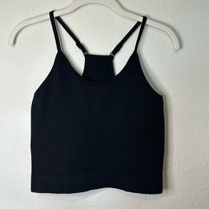 POPFLEX What's the Scoop Seamless Crop Tank - Black size medium/midflex